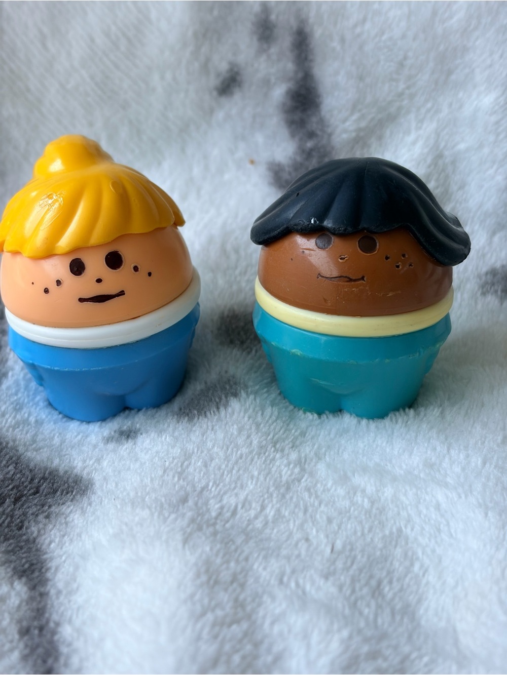 Vintage 1986 Little Tikes Toddle Tots “Chunky People” 2” Figurines - 2 Piece Lot